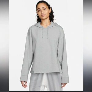 Women's XS Nike Yoga Dri-FIT Pullover Hoodie Top Gray NWT